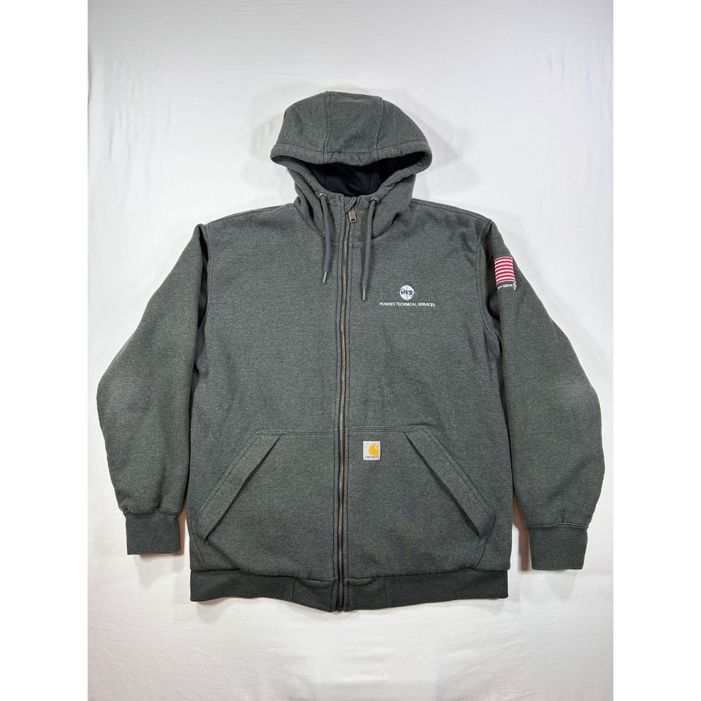 Carhartt Mens Loose Fit Thermal Lined Full Zip Hoodie Gray TS4078-M Medium